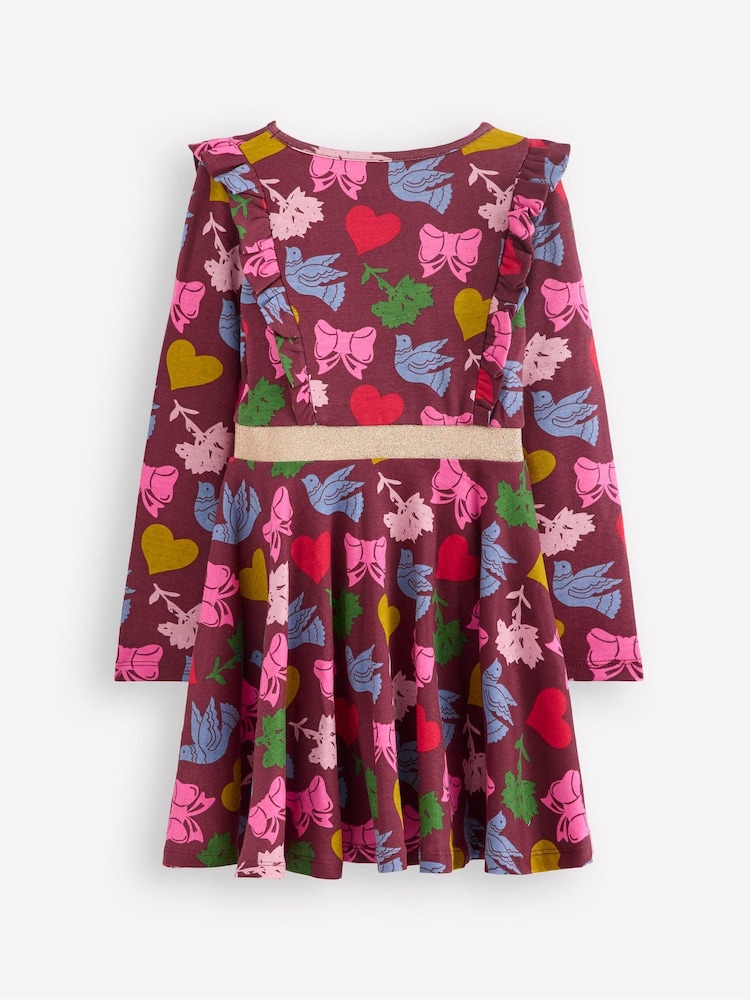 Boden Red Cora Twirly Jersey Dress - Image 2 of 3