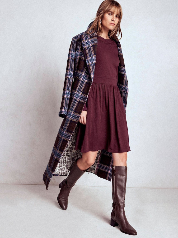 Boden Purple Mila Short Jersey Dress - Image 1 of 5 Boden Purple Mila Short Jersey Dress - Image 1 of 5