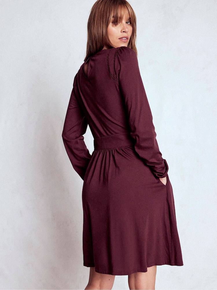 mila trim short jersey dress BODEN Mila Trim Short Jersey Dress