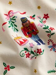 Boden Cream Nutcracker Printed Long Sleeve Nightie - Image 3 of 3
