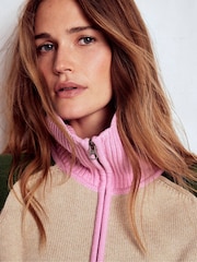 Boden Cream Lucy Half Zip Jumper - Image 2 of 7