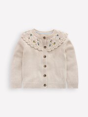 Boden Cream Embroidered Yoke Cardigan - Image 1 of 3