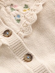Boden Cream Embroidered Yoke Cardigan - Image 3 of 3