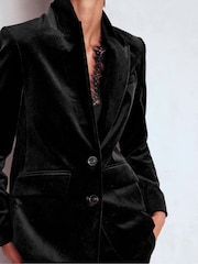 Boden Black Stamford Velvet Blazer - Image 2 of 6