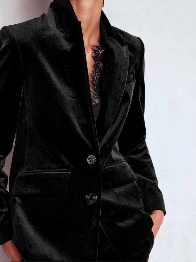 Boden Black Stamford Velvet Blazer - Image 2 of 6 Boden Black Stamford Velvet Blazer - Image 2 of 6
