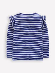 Boden Blue Frill Sleeve Appliqué T-Shirt - Image 2 of 3