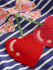 Boden Blue Frill Sleeve Appliqué T-Shirt - Image 3 of 3