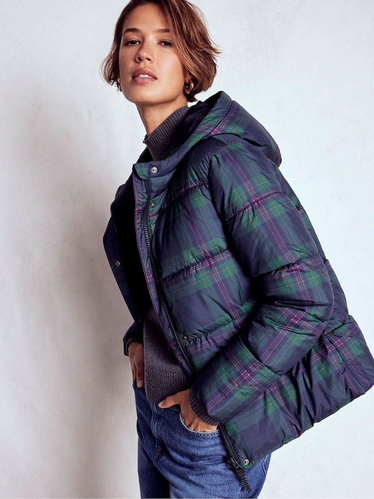 Boden Blue Short Padded Puffer Coat - Image 1 of 5
