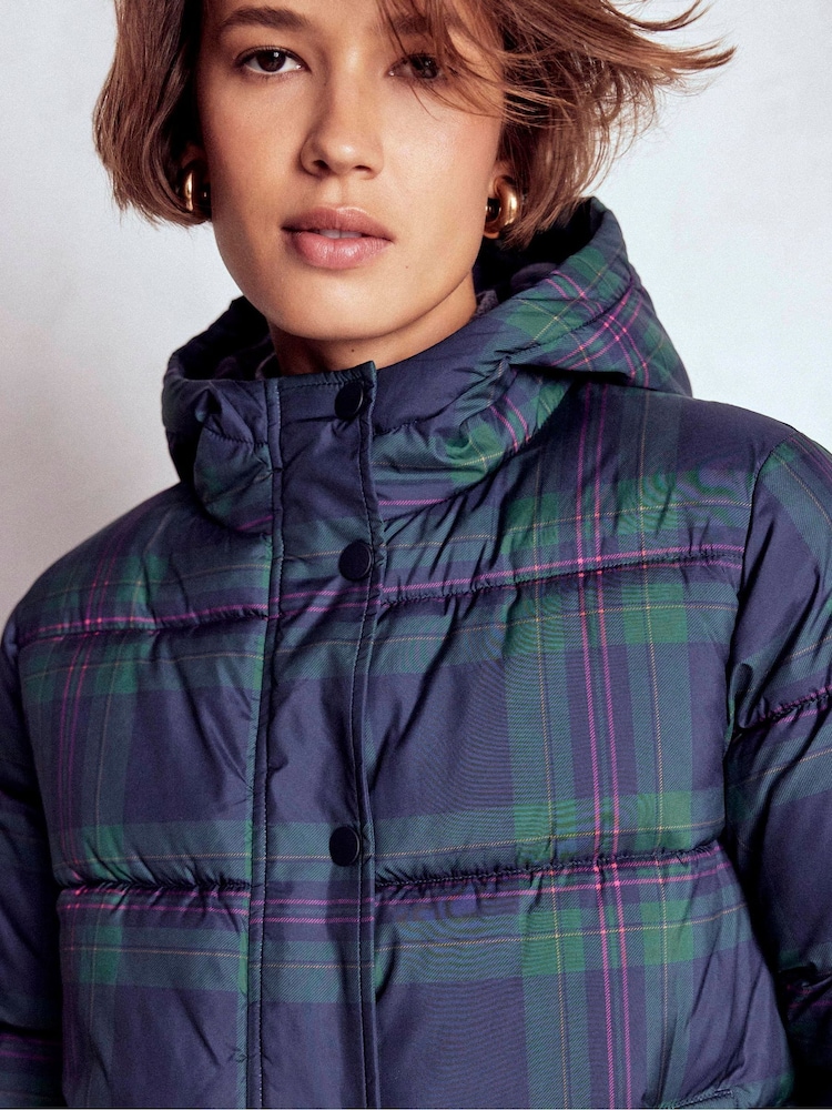 Boden Blue Short Padded Puffer Coat - Image 2 of 5