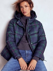 Boden Blue Short Padded Puffer Coat - Image 4 of 5