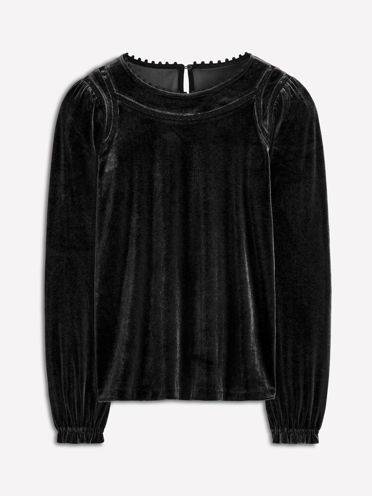 Boden Black Mila Velvet Top - Image 6 of 6