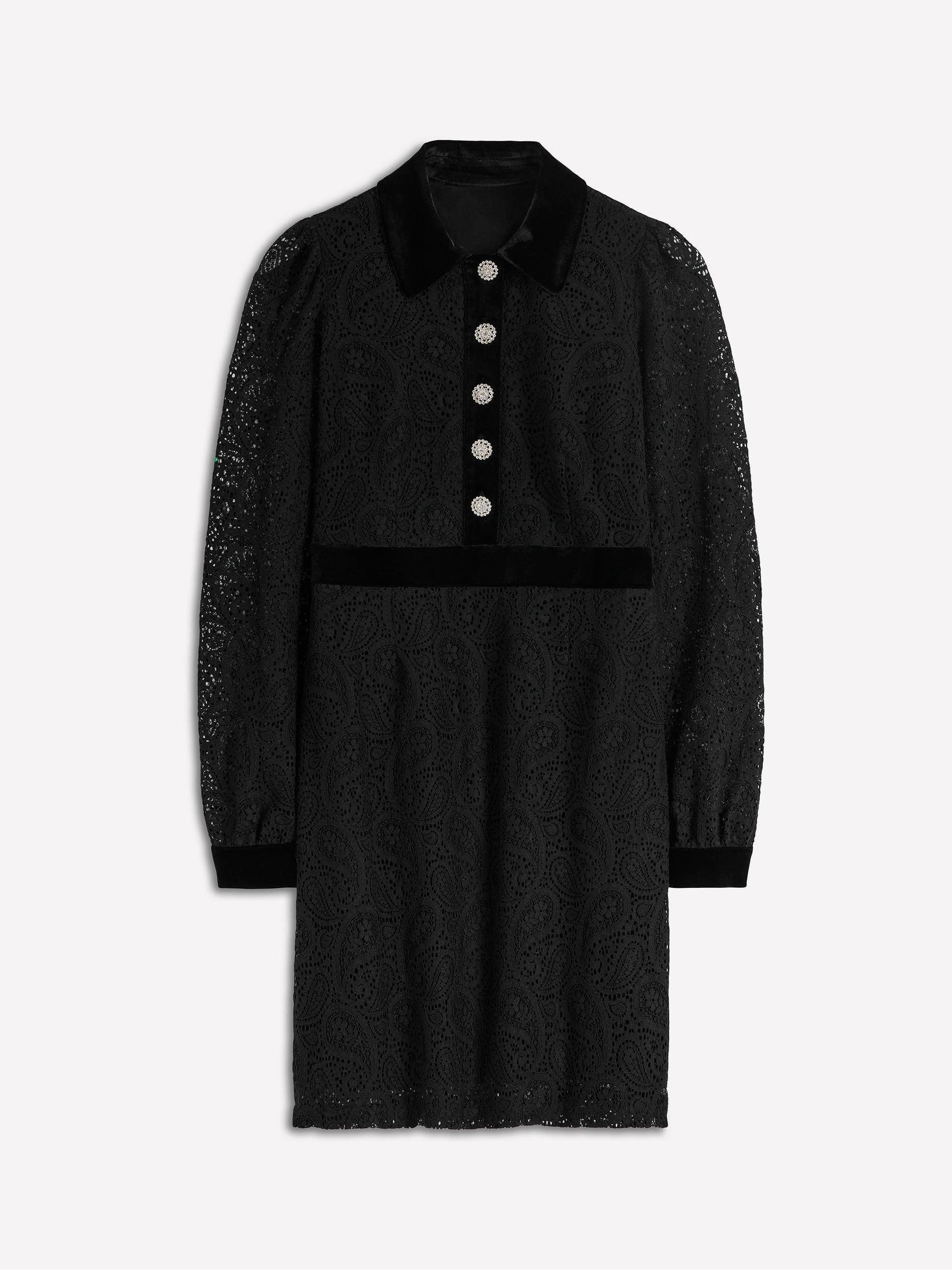 black lace dress with white collar Buy Boden Black Collar Button Lace Dress from Next USA