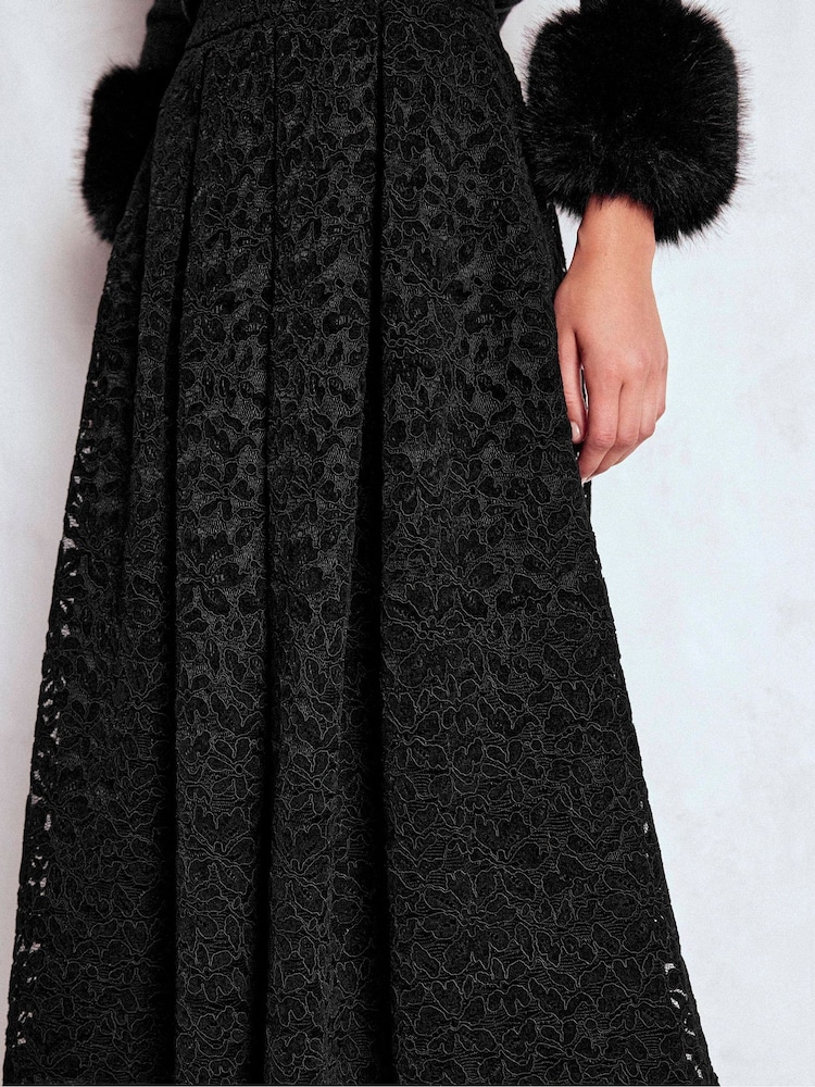 Boden Black Verity Lace Midi Skirt - Image 2 of 6