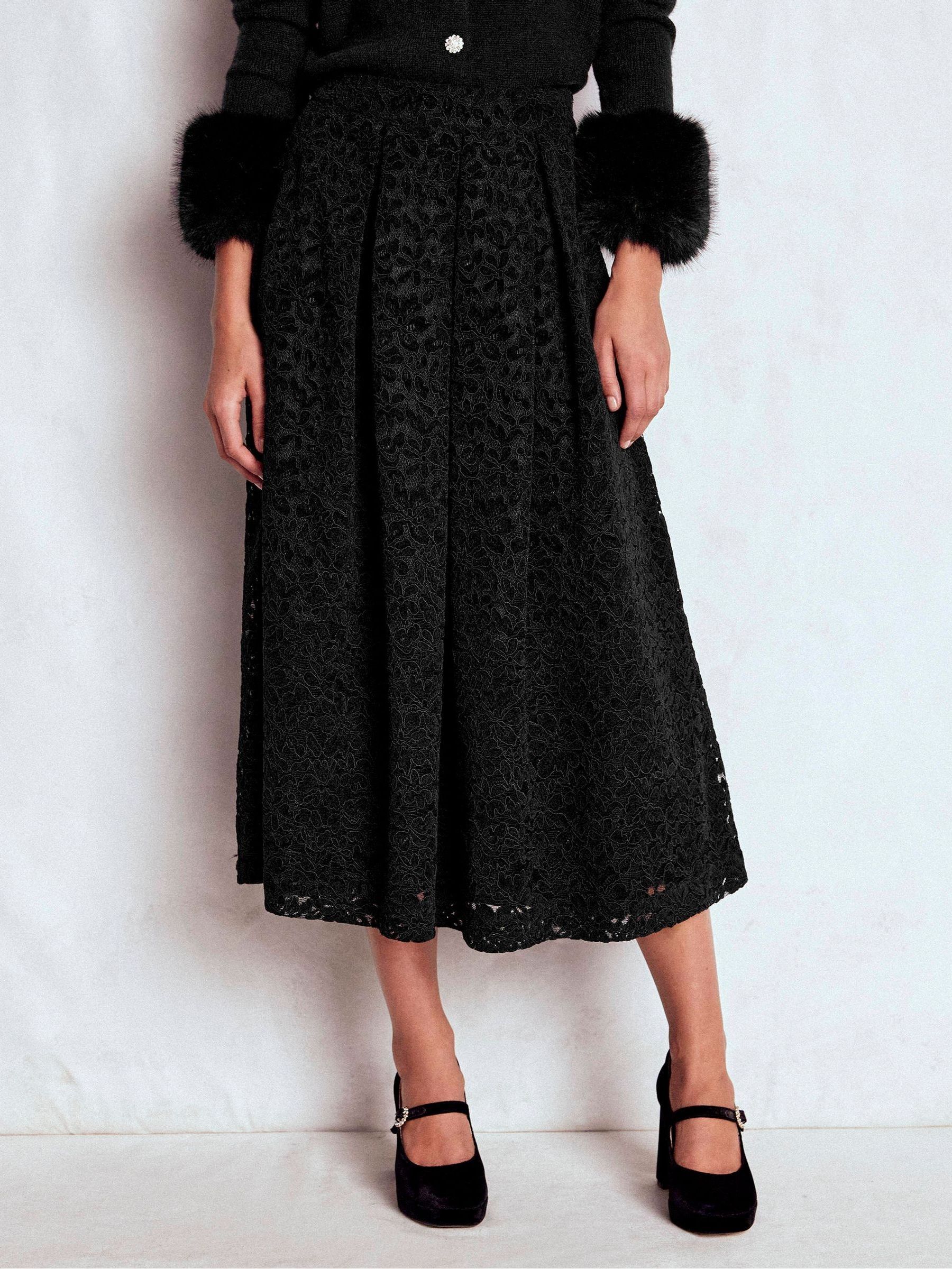 Buy Boden Black Verity Lace Midi Skirt from Next USA