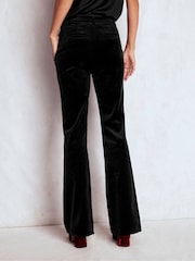 Boden Black Fitted Velvet Flare Trousers - Image 2 of 7