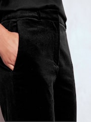 Boden Black Fitted Velvet Flare Trousers - Image 6 of 7