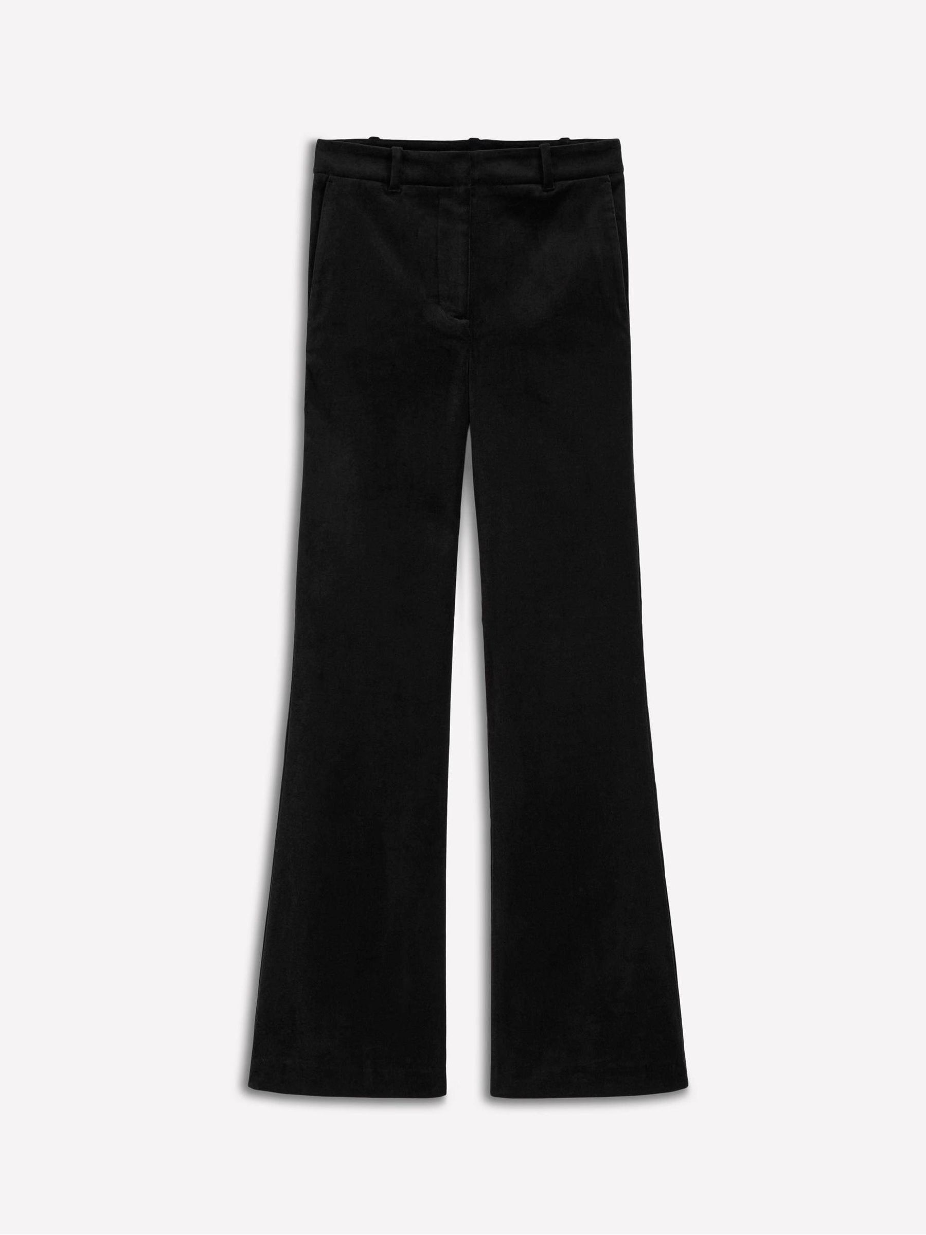 Buy Boden Black Fitted Velvet Flare Trousers from Next USA