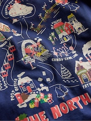 Boden Blue Festive Front & Back Printed T-Shirt - Image 3 of 3