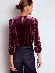 Boden Purple Mila Velvet Top - Image 3 of 5