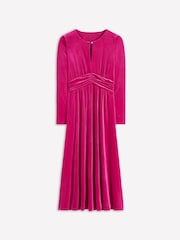 Boden Pink Tilda Velvet Midi Dress - Image 6 of 6