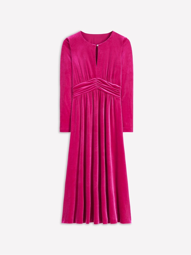 Boden Pink Tilda Velvet Midi Dress - Image 6 of 6 Boden Pink Tilda Velvet Midi Dress - Image 6 of 6