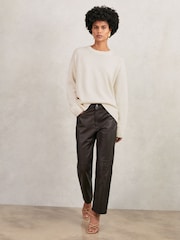 Reiss Cream Ella Wool-Cashmere Crew-Neck Jumper - Image 4 of 7
