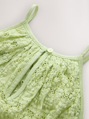 Sage Green Sleeveless Lace Halter Neck Top - Image 7 of 7