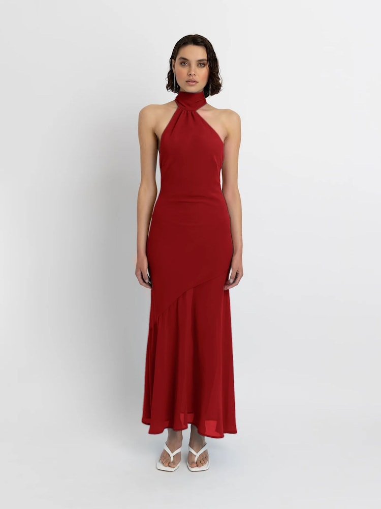 Buy Amy Lynn Red Baia Scarf Neck Chiffon Asymetrical Maxi Dress from Next  Gibraltar