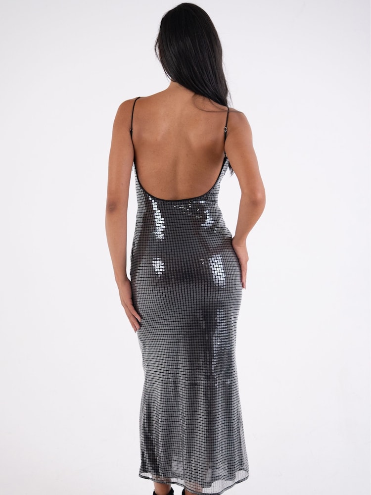 what a way to go 1964 backless dress L'agence - Karma Sequin Maxi Dress