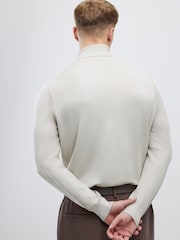 River Island Cream Slim Fit Roll Neck Jumper - Image 2 of 4