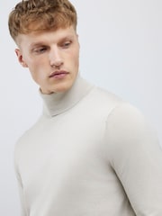 River Island Cream Slim Fit Roll Neck Jumper - Image 4 of 4