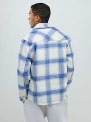 River Island Hairy Check Zip Overshirt - Imagen 3 de 4