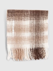 River Island Brown Brushed Check Scarf - Image 2 of 4
