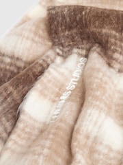 River Island Brown Brushed Check Scarf - Image 4 of 4