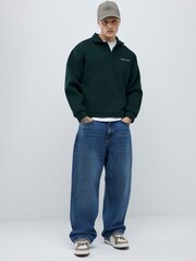 River Island Green Oversized Sanctuaire Felt Polo Top - Image 2 of 4