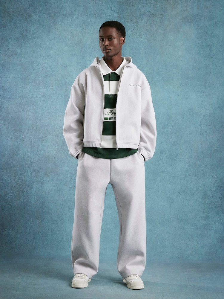 River Island Grey Sanctuaire Felt Wide Leg Joggers - Image 1 of 4