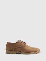 River Island Brown Faux Suede Derby Shoes - Image 1 of 5