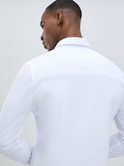 River Island White Muscle Fit Pique Shirt - Image 3 of 4
