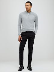 River Island Black Skinny Fit Check Stretch Trousers - Image 3 of 4