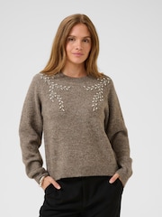 CULTURE Brown CUosana Kimmy Bling Pullover Jumper - Image 1 of 6