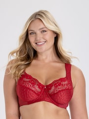 Miss Mary of Sweden Red Jacquard & Lace Underwired Bra - Image 1 of 3