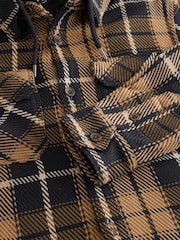 Brown Borg Lined Hooded Check Shacket - Image 10 of 12