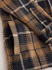 Brown Borg Lined Hooded Check Shacket - Image 11 of 12