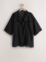 Black Cotton Overhead Shirt Cover-Up - Image 1 of 3