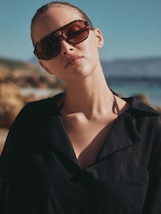 ブラック - コットン オーバーヘッド シャツ カバーアップ - 画像 5 / 9