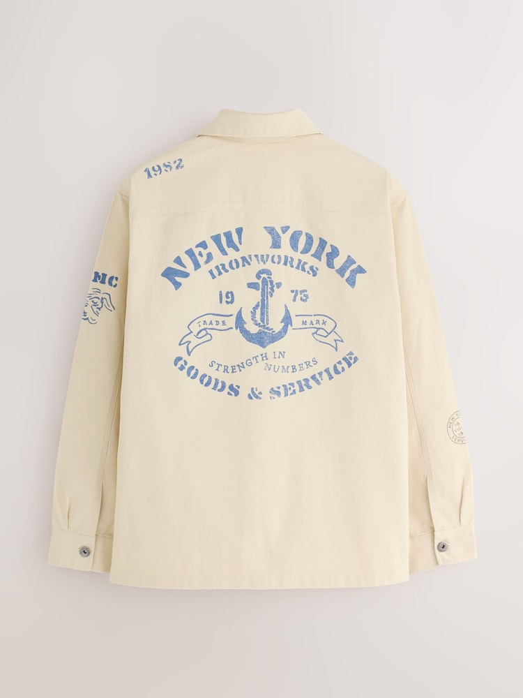Neutral Canvas Pattern Shacket - Image 1 of 5