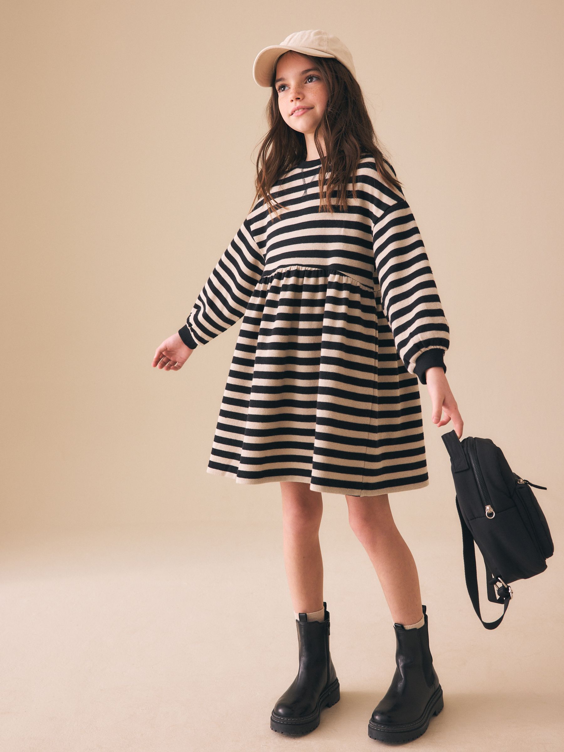 Buy Monochrome Cosy Rib Jumper Dress (3-16yrs) from Next Romania