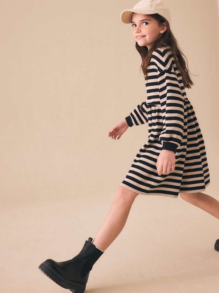 Monochrome Cosy Rib Jumper Dress (3-16yrs) - Image 2 of 4