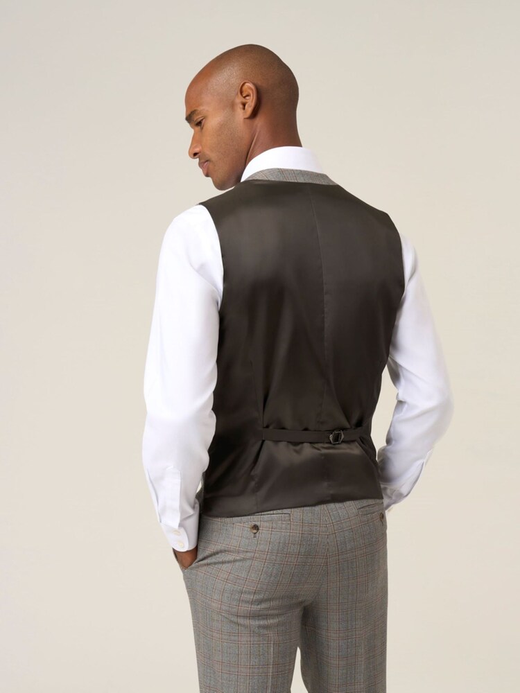 Skopes Brown Haley Check Suit Waistcoat - Image 2 of 4 Skopes Brown Haley Check Suit Waistcoat - Image 2 of 4