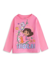 Vanilla Underground Dora The Explorer Multi Long Sleeve Long Leg Pyjama Set 2 Pack - Imagen 4 de 6